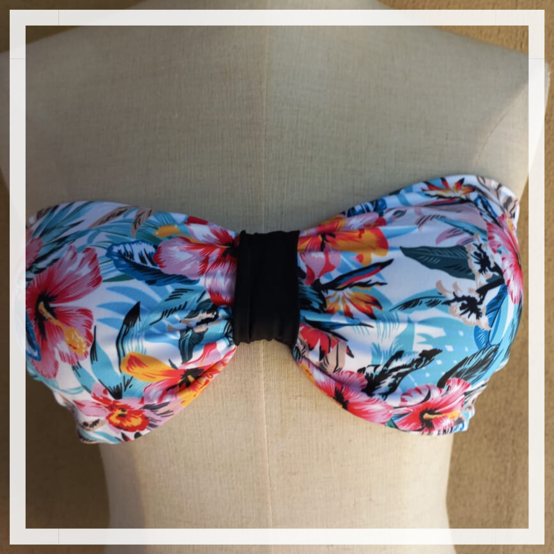 BOOP TUBE BIKINI HIBISCUS FLORAL